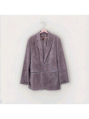 Vtg ​Danier Genuine Suede Blazer Mens XL Taupe Brown Jacket Lined Pockets Edgy